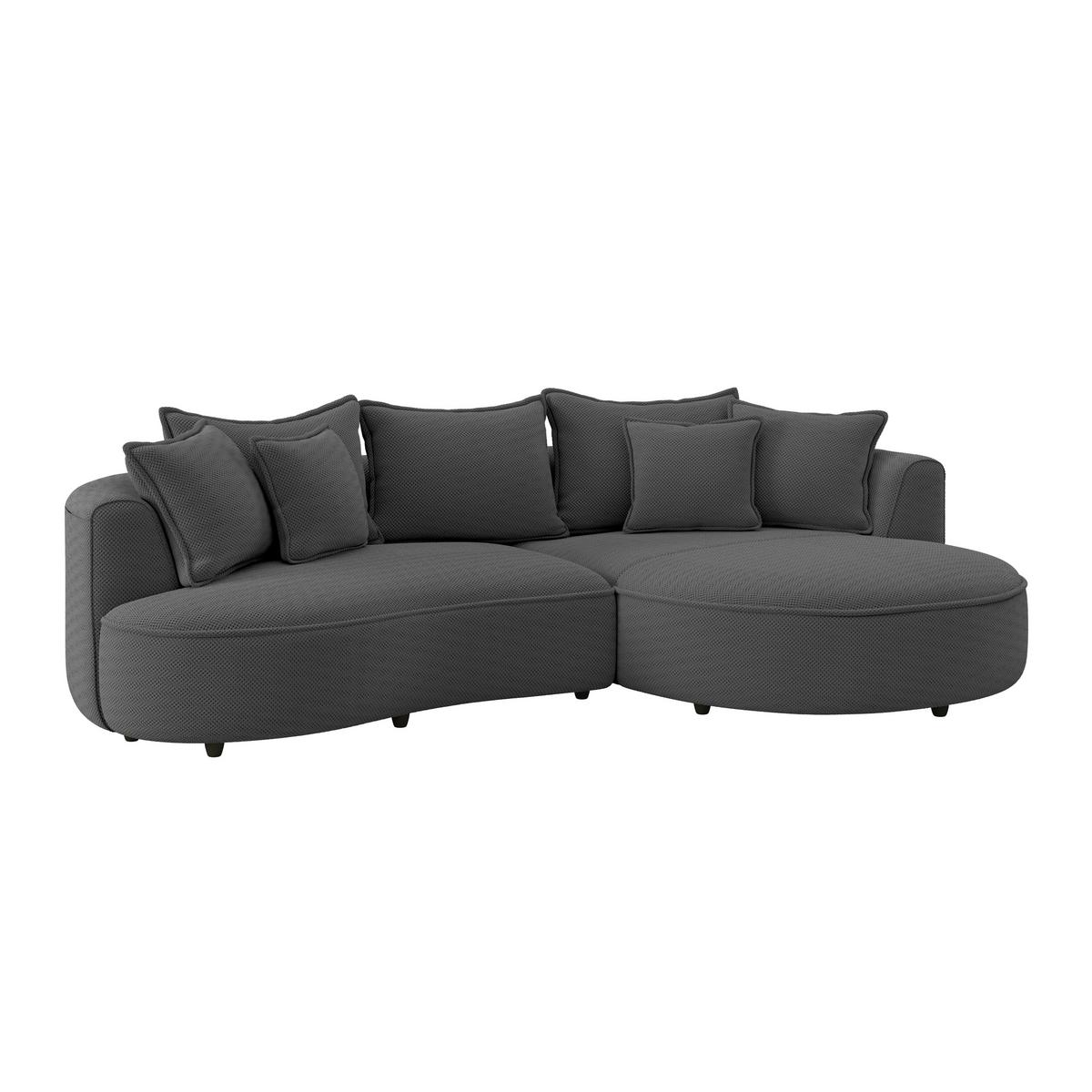 Ecksofa Levi - Anthrazit/Schwarz, MODERN, Textil (287/168cm)