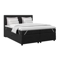 Boxspringbett Elio Schwarz 180x200 cm H2 - Schwarz, ROMANTIK / LANDHAUS, Textil (184/121/212cm) - James Wood