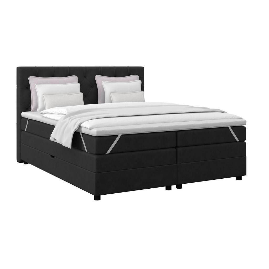 Boxspringbett Elio Schwarz 160x200 Cm H3/h4