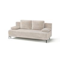Schlafsofa Leipzig Beige B: 200cm - Beige/Schwarz, Design, Textil (200/78,5/88cm) - MID.YOU