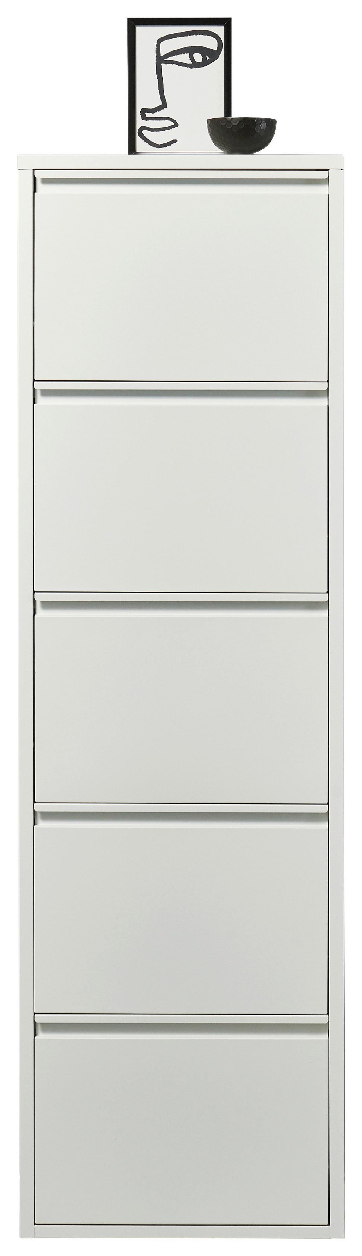 Vyklápěcí botník BERT bílá - bílá, Konvenční, kov (51/170/16cm) - Mömax
