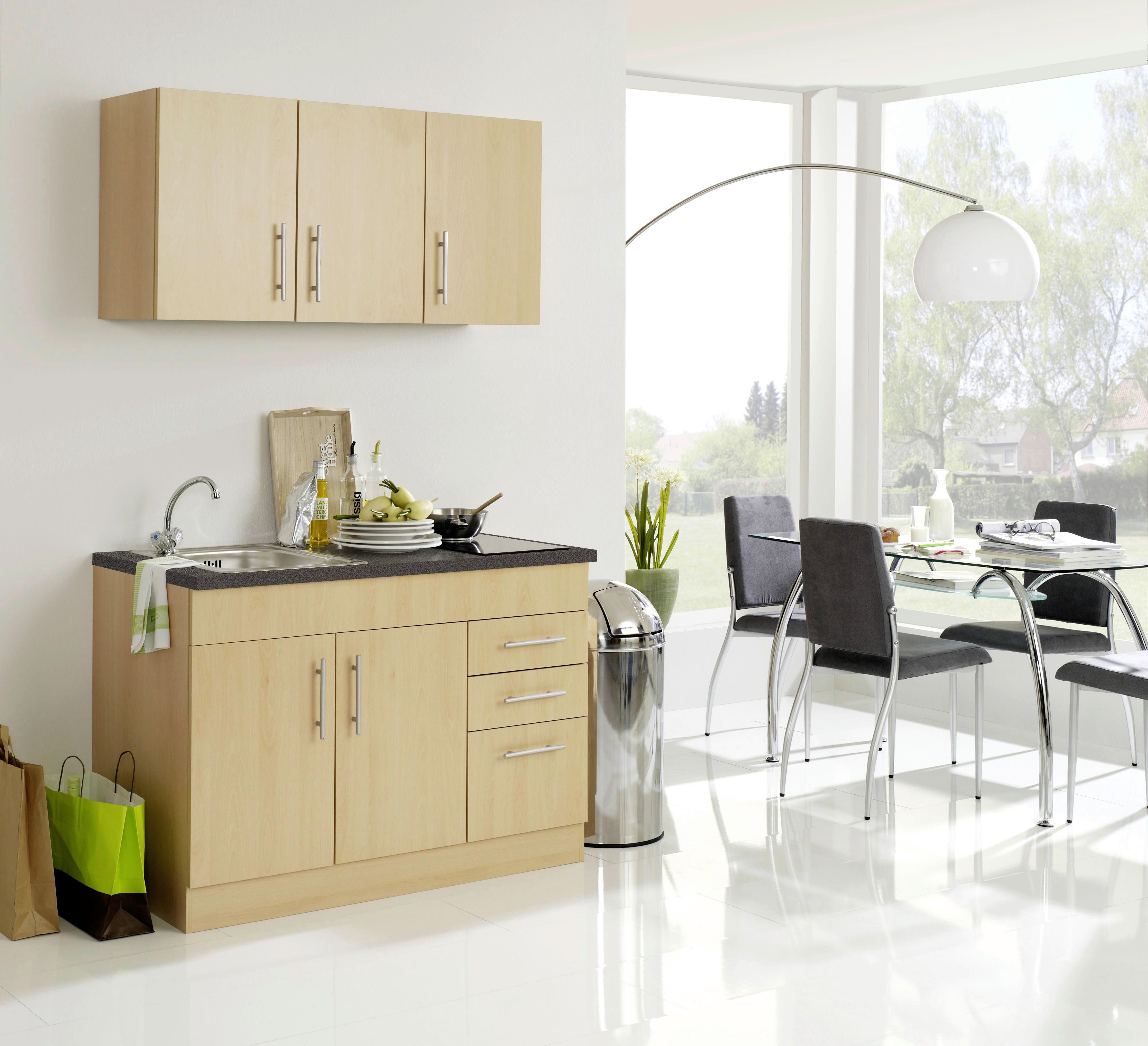 Miniküche Toronto Buchefarben/graphit B: 120 Cm - Buchefarben/Graphitfarben, MODERN, Holzwerkstoff (120cm) - Held
