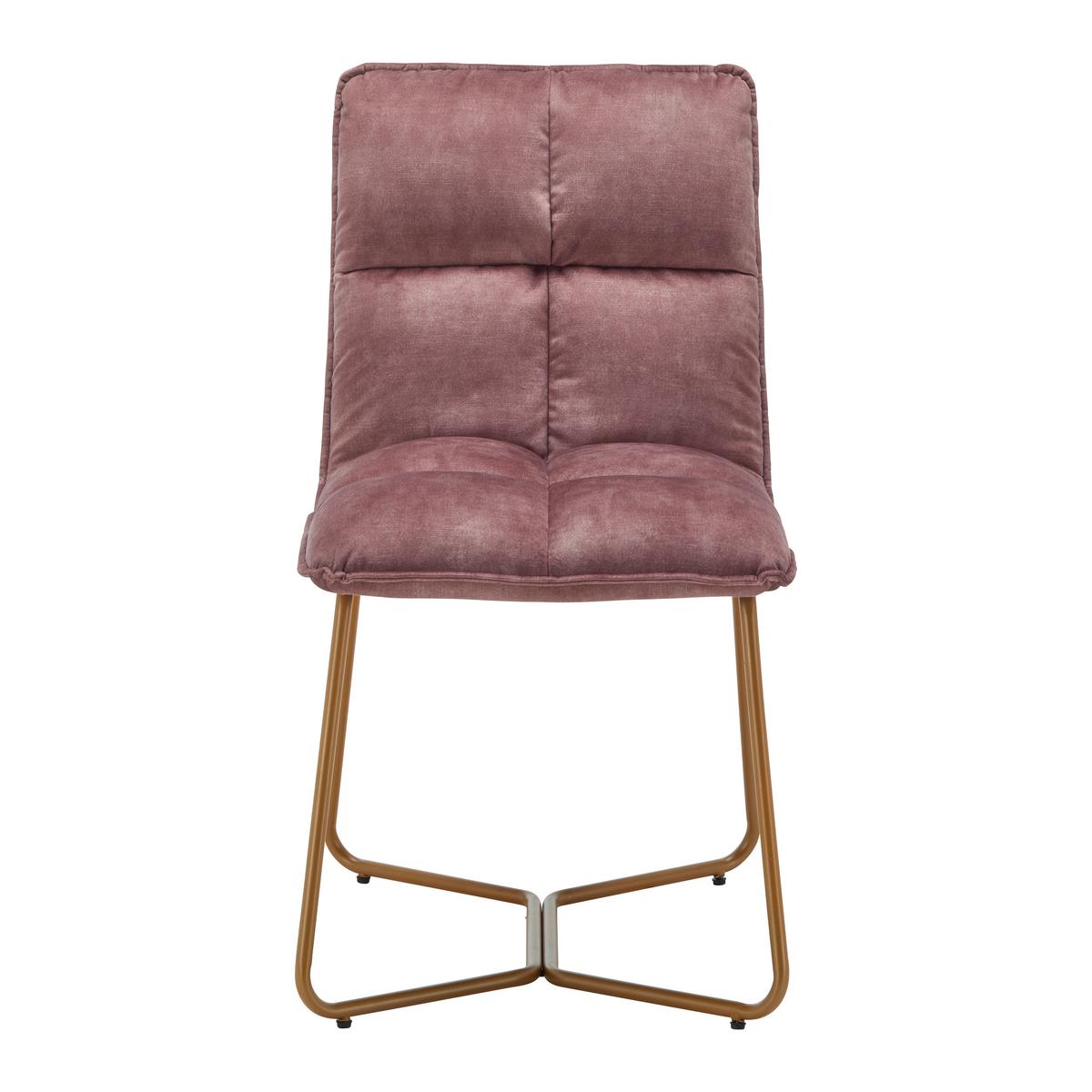 Stolička zo zamatu Fonia - bobuľová - zlatá/bobuľová, Modern, kov/drevo (49/85,5/57,5cm) - Bessagi Home