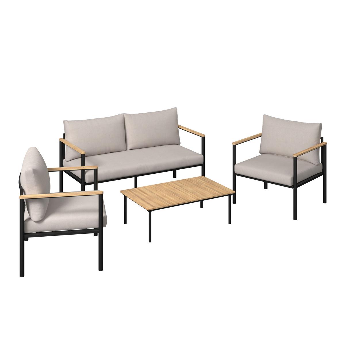 Loungegarnitur Tampa - Braun, MODERN, Holz/Textil (135,5/82/68cm) - Beldano