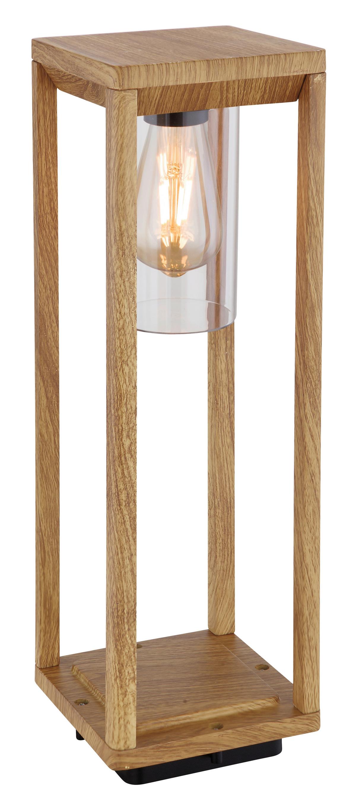 Außenleuchte Candela 15 Watt Aluminium - Klar/Naturfarben, Basics, Kunststoff/Metall (15/15/50cm) - Globo