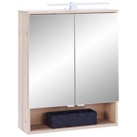 Spiegelschrank Fresh Mit Led 2-Türig Bht: 60x75x20 Cm - Eiche Artisan, KONVENTIONELL, Glas/Holzwerkstoff (60/75/20cm) - Ondega