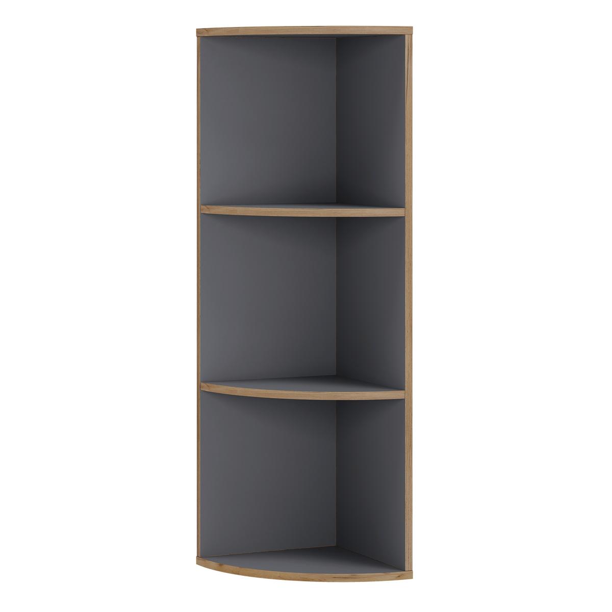 Eckregal Salia Anthrazit/Honigreiche B: 33 cm - Honigeiche/Anthrazit, Design, Holzwerkstoff (33/110/33cm) - Livetastic