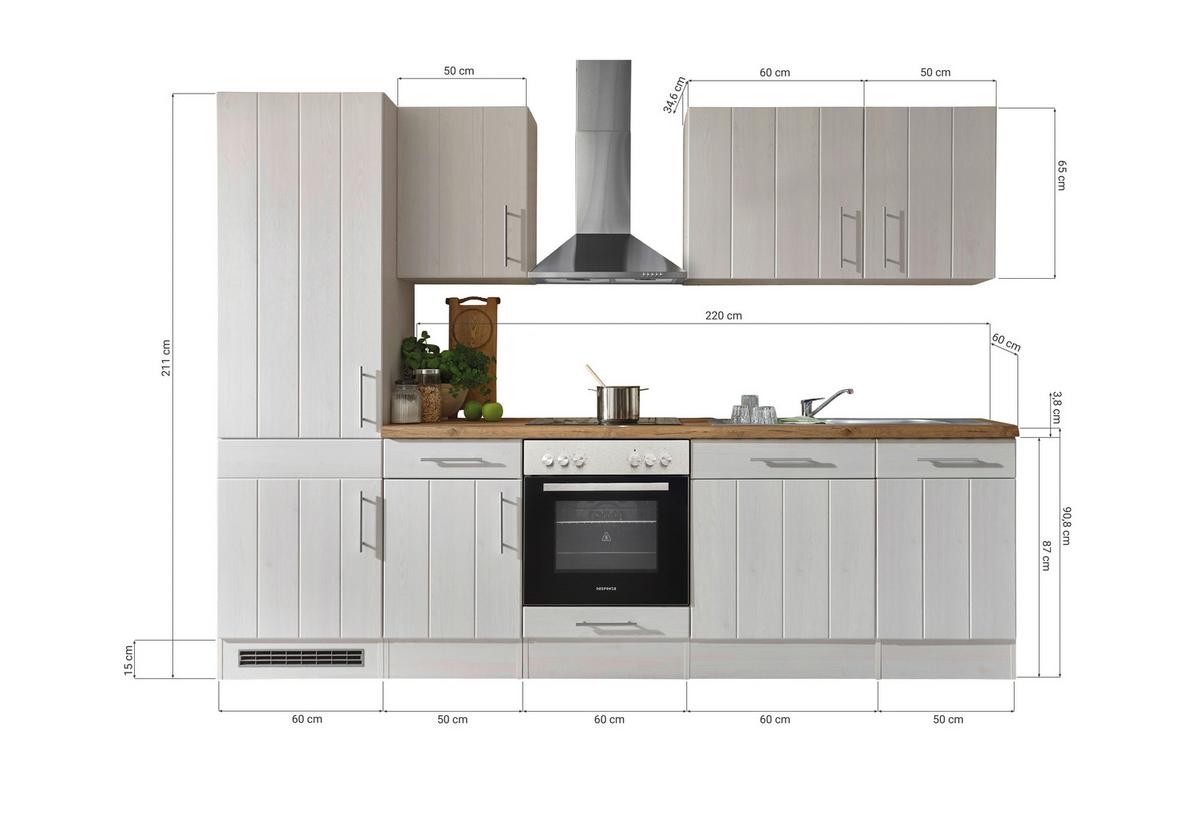 Küchenleerblock Anton Landhaus - Wildeiche/Lärchefarben, Basics, Holzwerkstoff - Respekta
