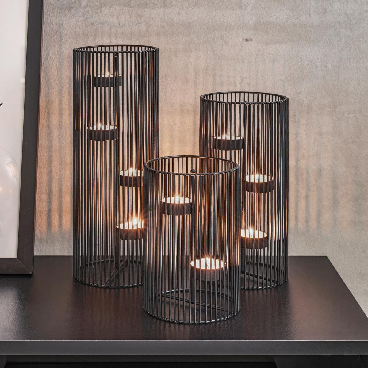 Svietnik Thea, V: 30cm - čierna, Basics, kov (11/30cm) - Modern Living