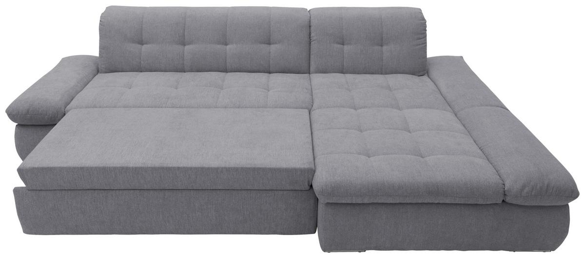 Ecksofa mit Schlaffunktion Moric Dunkelgrau Mikrofaser - Chromfarben/Dunkelgrau, KONVENTIONELL, Textil (300/172cm) - MID.YOU