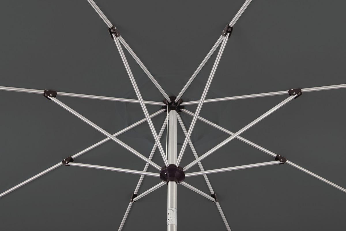 Sonnenschirm 270x250x270 cm Anthrazit - Anthrazit/Silberfarben, Basics, Textil/Metall (270/250/270cm) - Schneider