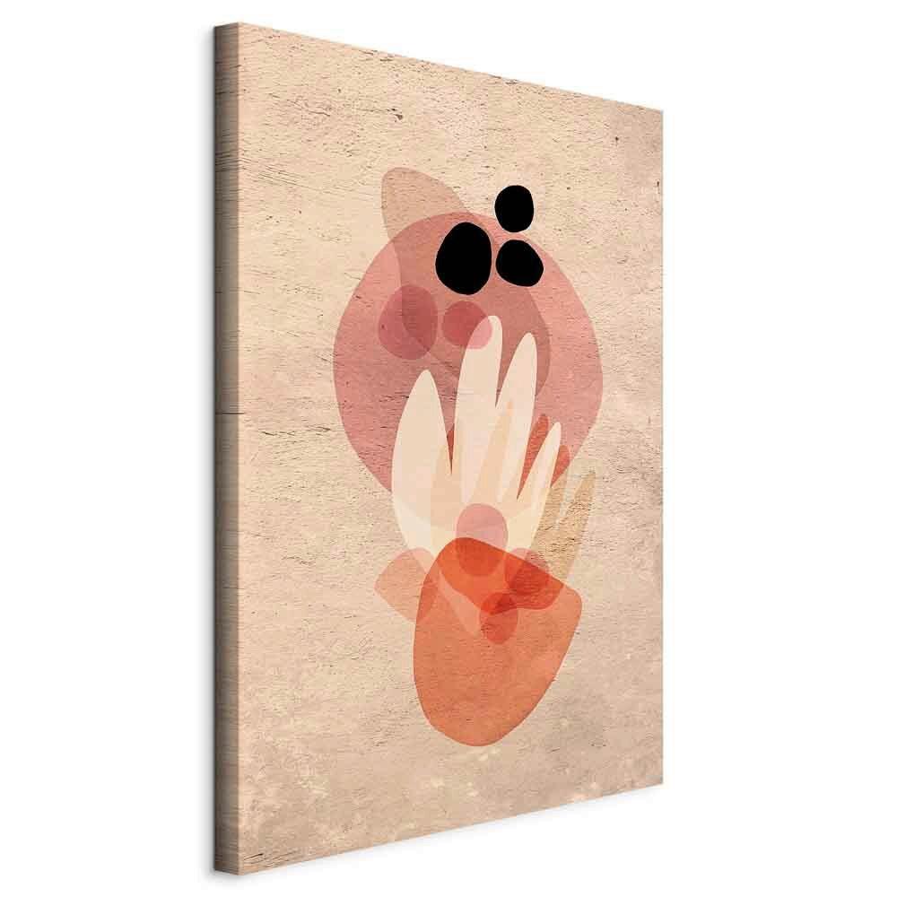 Leinwandbild Plant Totem Orange Beige B: 40 cm