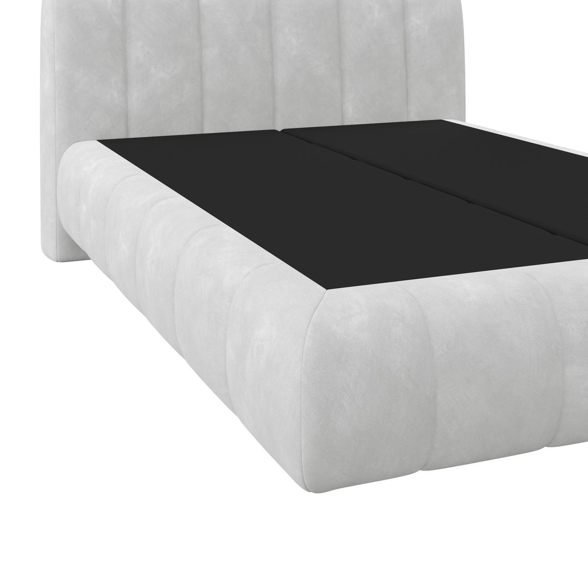 Boxspringbett Nobu O. Matratze Hellgrau, Lf: 140x200 cm - Hellgrau/Schwarz, Trend, Holz/Textil (140/200cm)