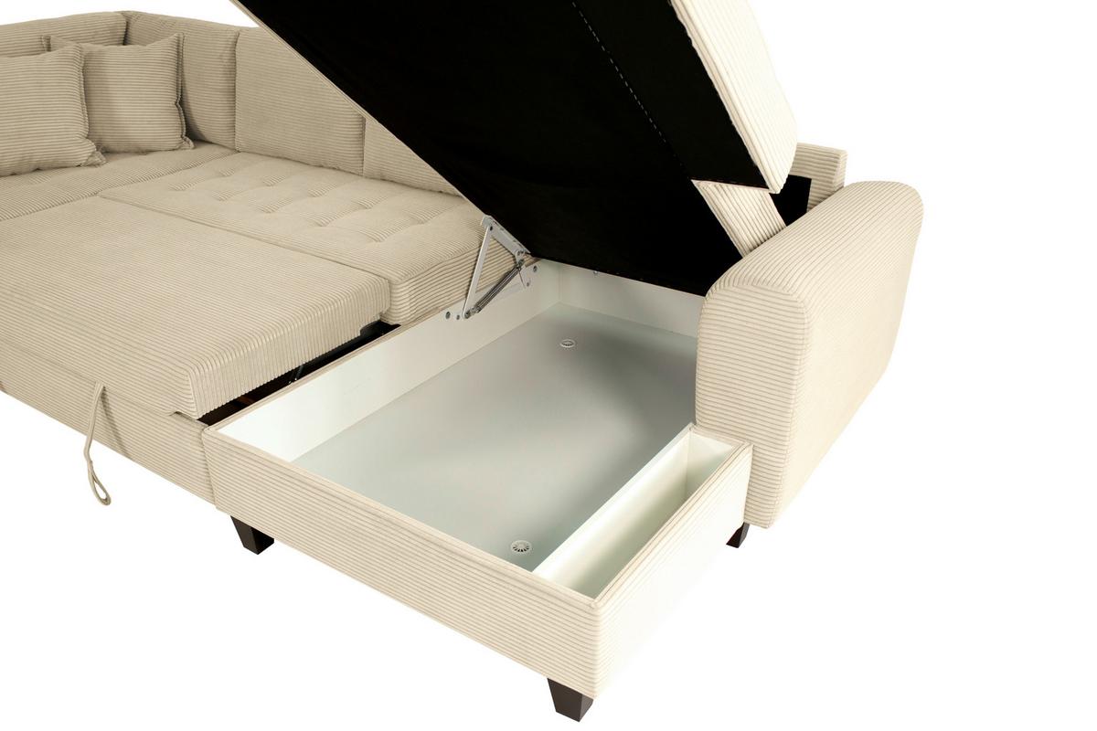 Wohnlandschaft Moritz Creme U-Form: 178x324x155 cm - Creme, Trend, Textil (178/324/155cm)