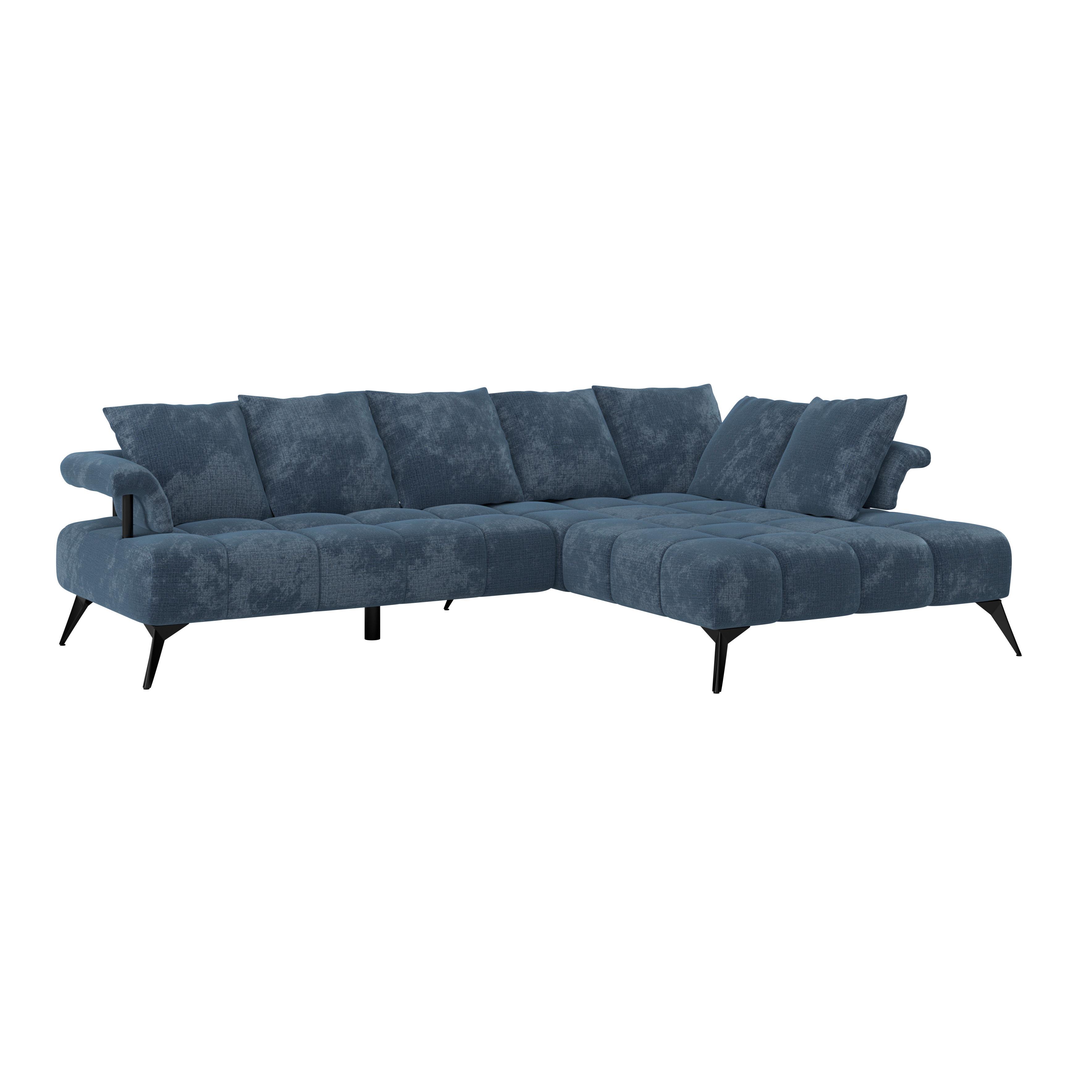 Ecksofa Vanessa New - Blau/Schwarz, MODERN, Textil (297/200cm)