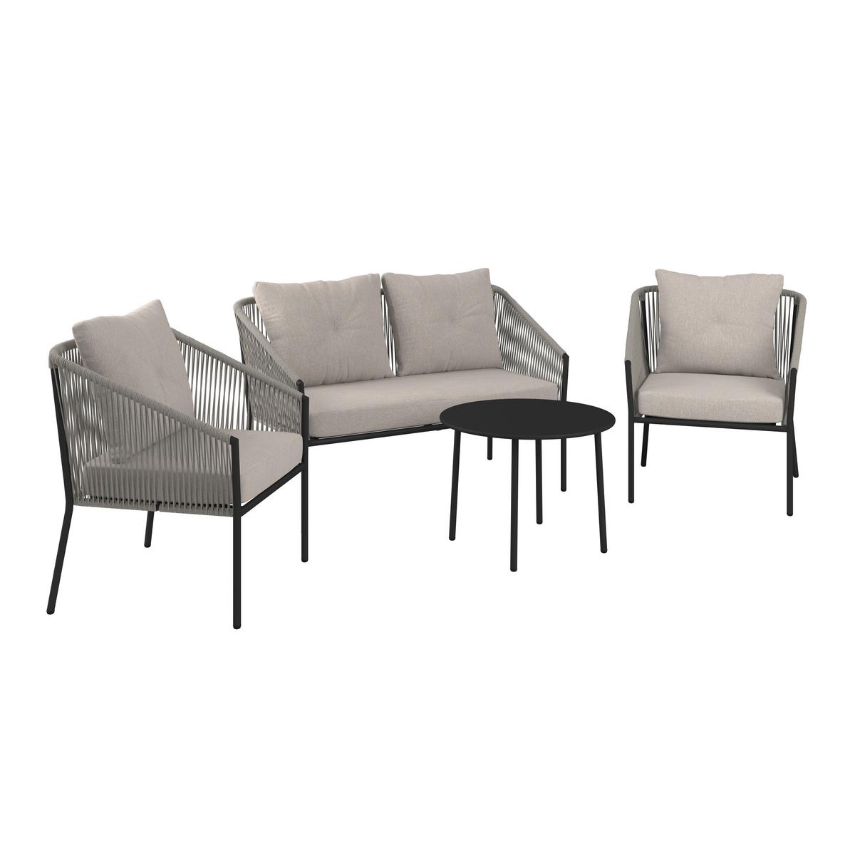 SÚPRAVA ZÁHRADNÉHO NÁBYTKU REINI - sivá/svetlosivá, Modern, kov/textil (120/74/68cm) - Mömax