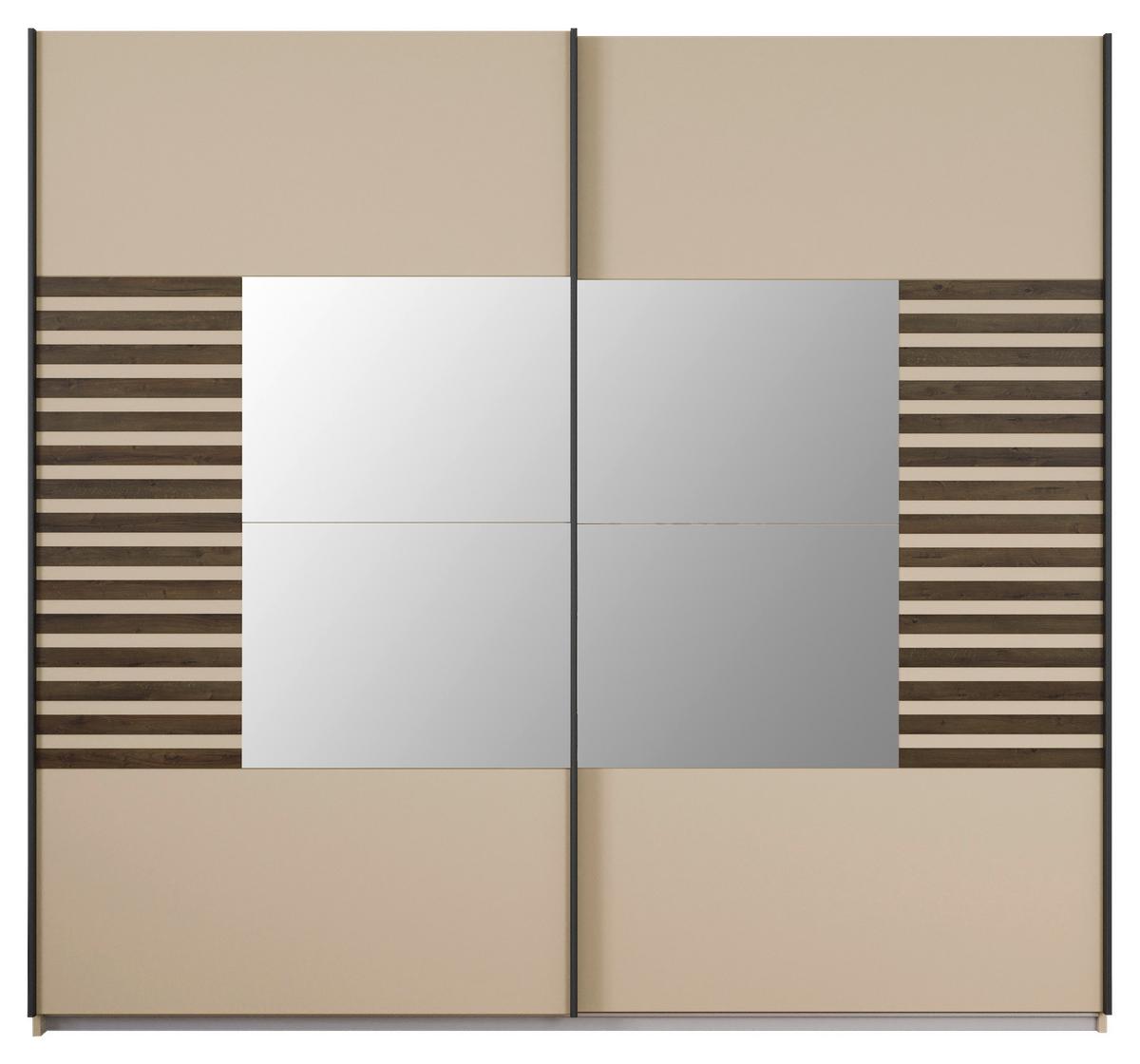 Schwebetürenschrank Barea Champagner Eiche Dekor - Eiche dunkel/Champagner, MODERN, Holzwerkstoff (226/210/62cm) - Rauch Möbel