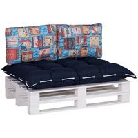 Palettenkissen 3er-set Kiel 128x88x18 Cm Blau/bunt - Dunkelblau, Basics, Textil (128/88/18cm)