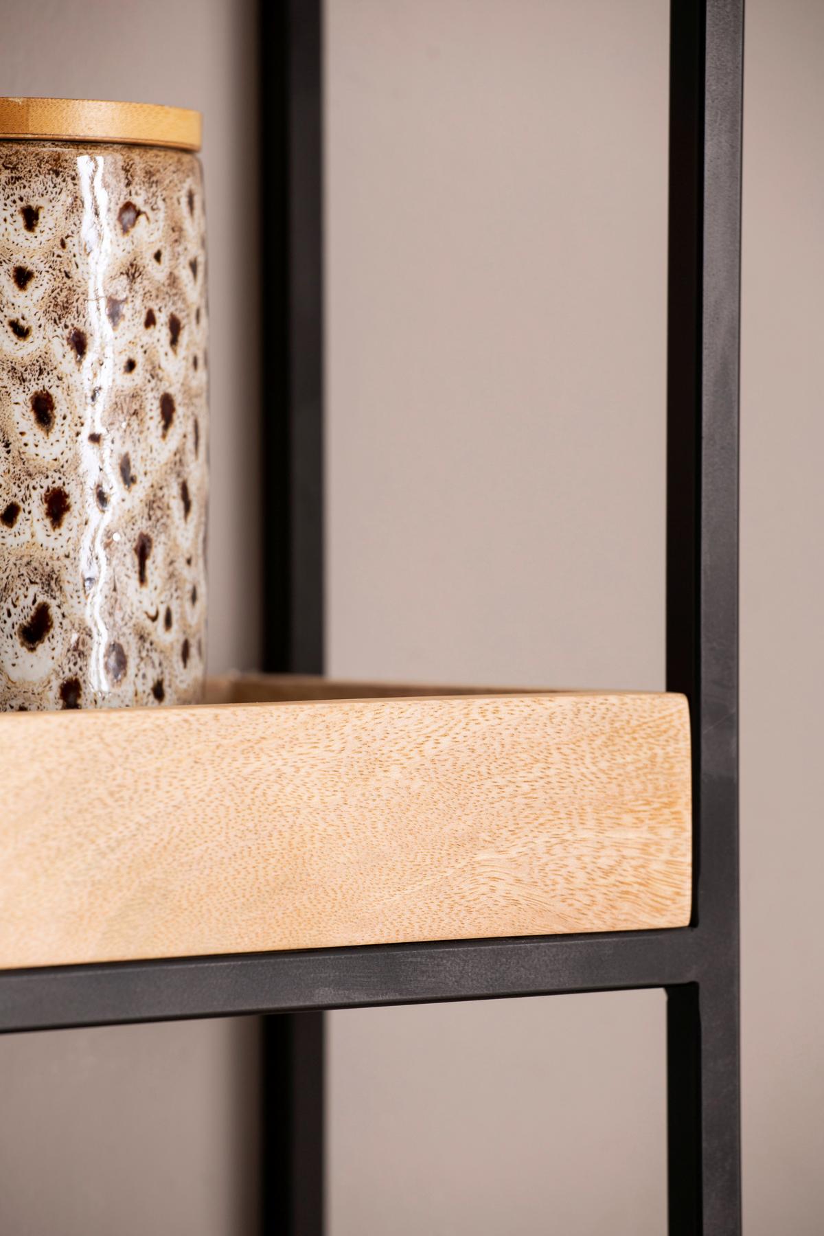 Wandregal Wl6.763 - Schwarz/Braun, LIFESTYLE, Holz/Metall (27/77/18cm) - MID.YOU