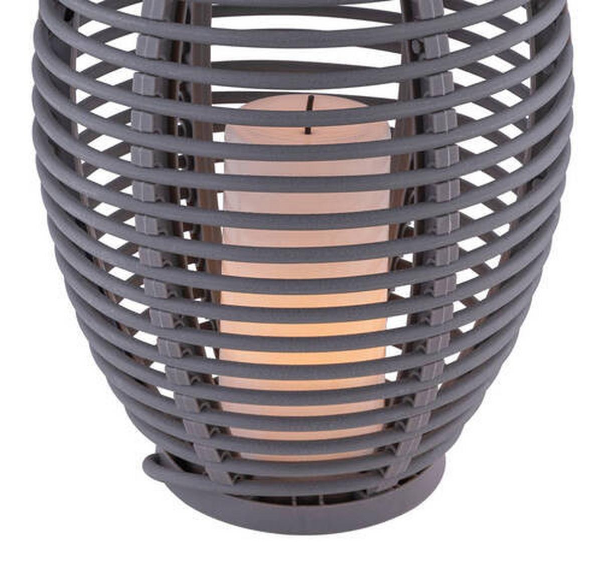 Solarleuchte Kunststoff/grau H: 35 Cm - Grau, Basics, Kunststoff (18,5/35cm) - Globo