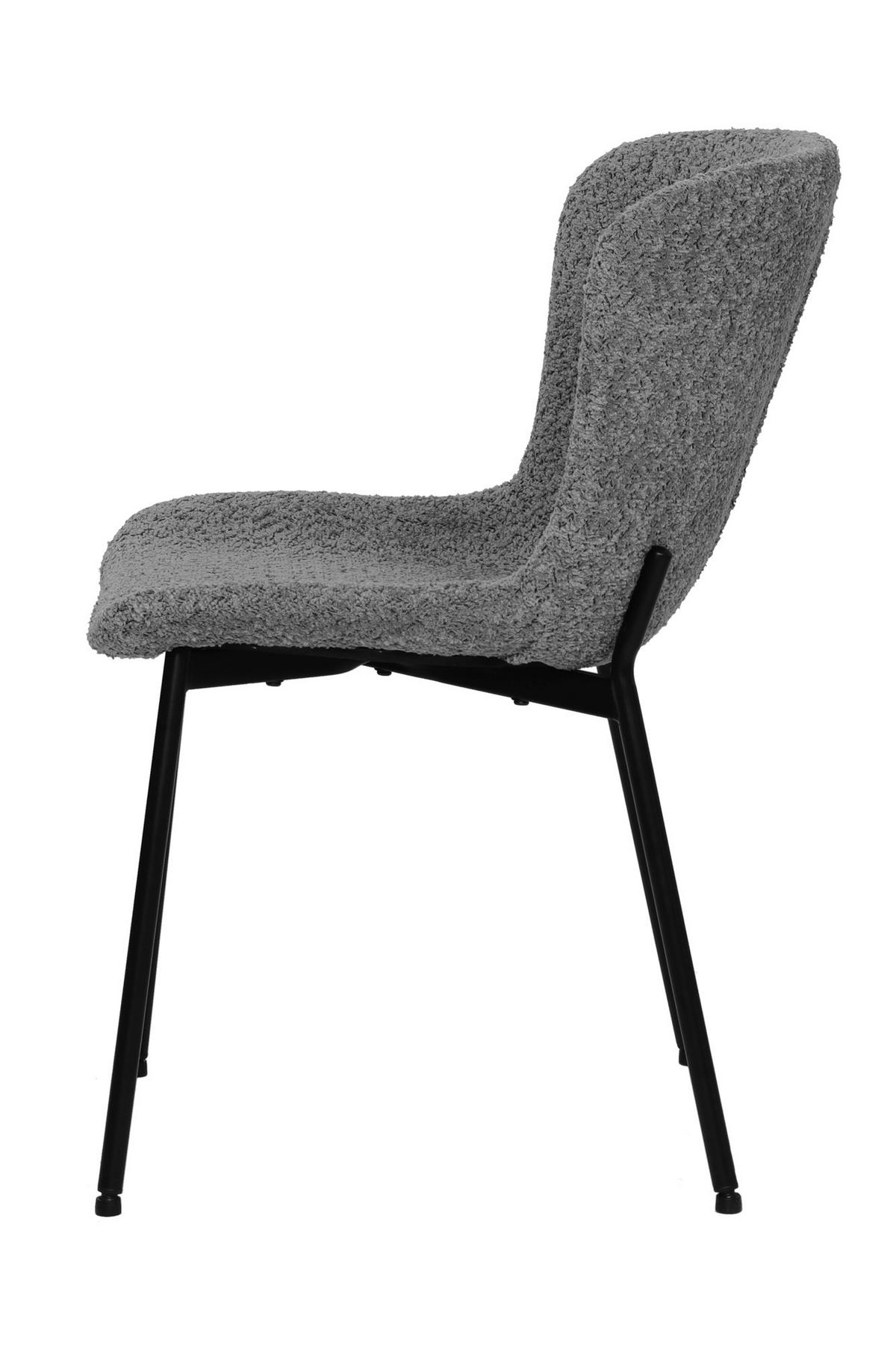 STUHL-SET Schwarz/Grau 2-teilig - Schwarz/Grau, MODERN, Textil/Metall (48/83/59cm) - MID.YOU