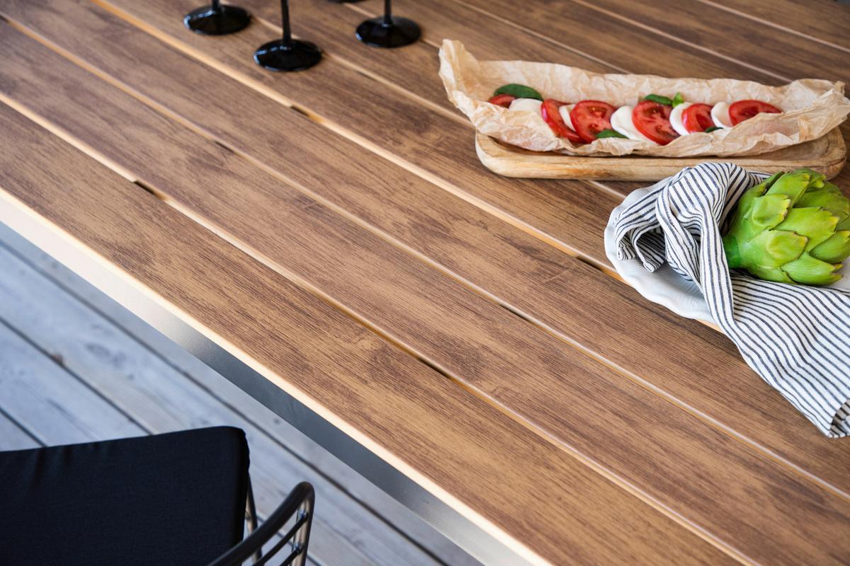 Gartentisch Break - Schwarz/Naturfarben, KONVENTIONELL, Holz/Metall (205/90/74cm) - Gardenson