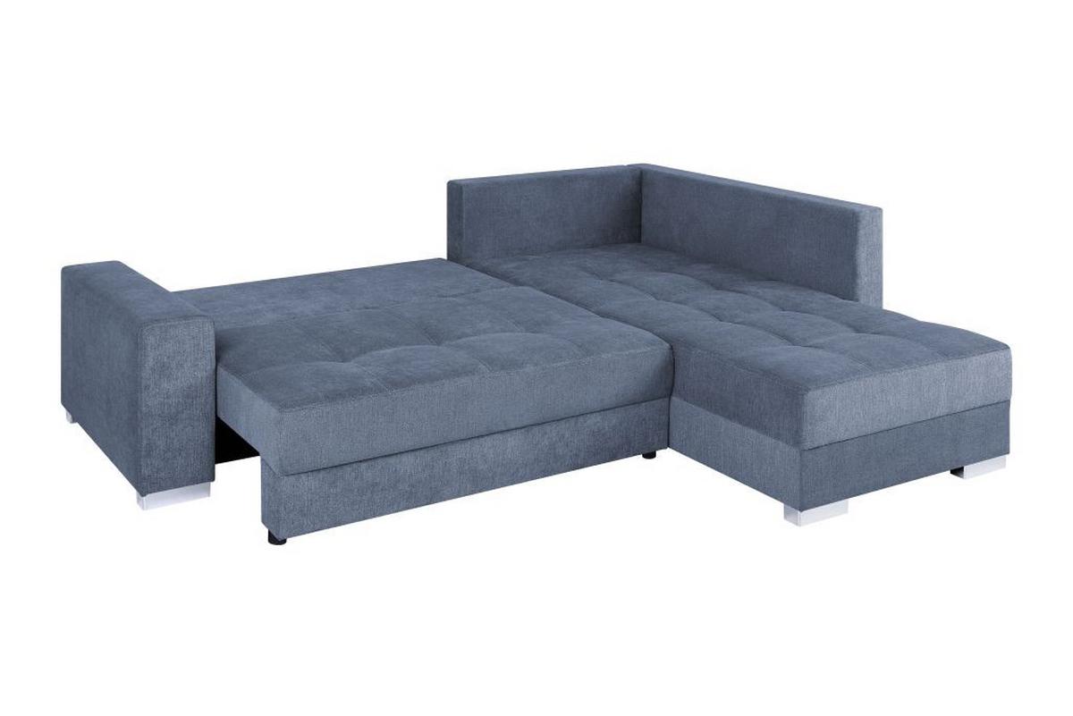 Sedačka LARS, oboustranná, modrošedá / antracitová - černá/barvy chromu, Design, textil/plast (260/218cm)