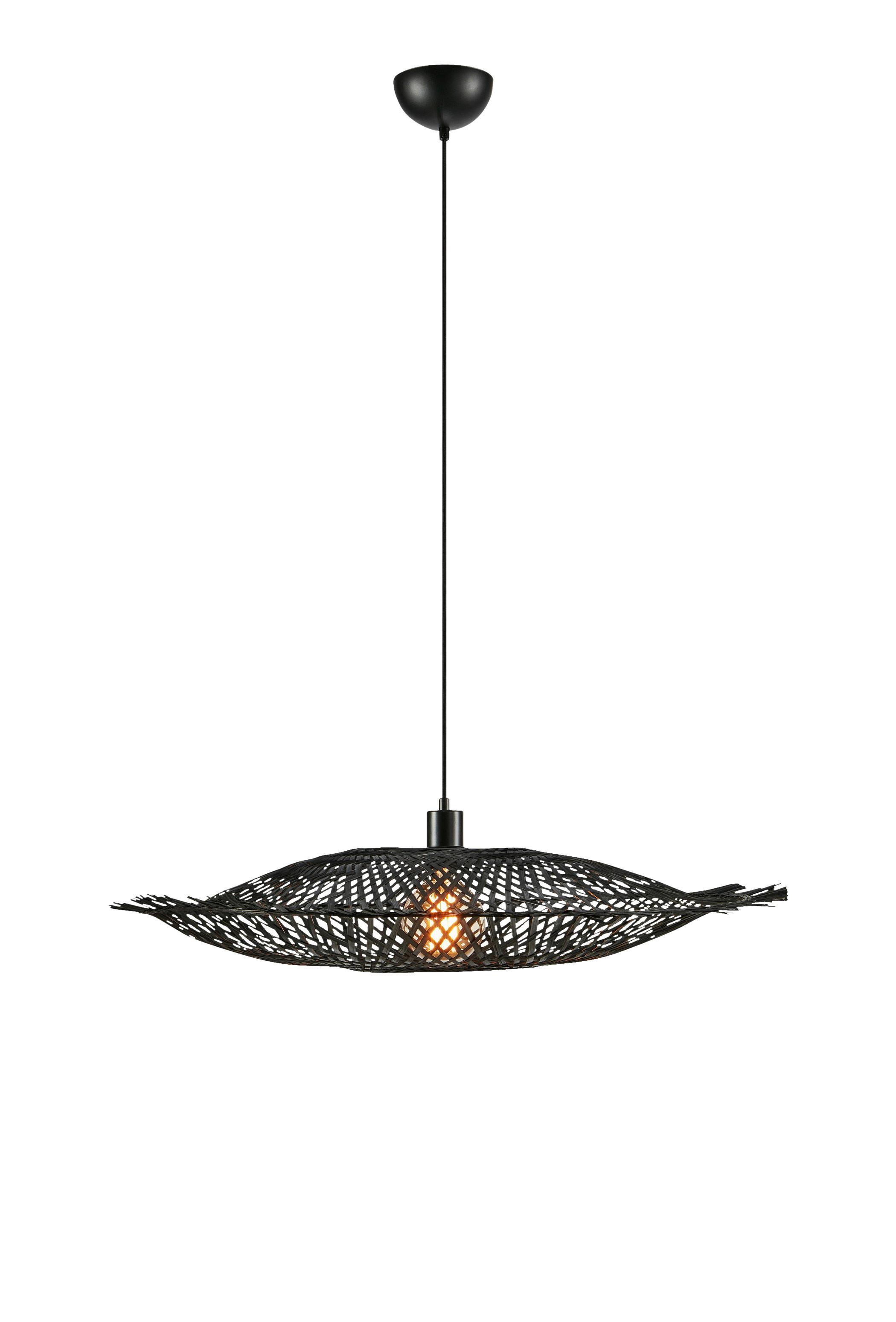 Hängeleuchte Kumo - Schwarz, Basics, Naturmaterialien/Metall (75/71/15cm) - Markslöjd