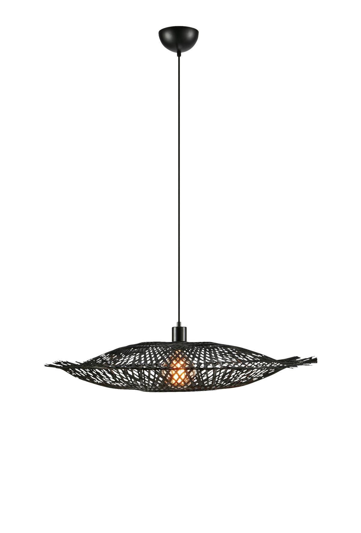 Hängeleuchte Kumo - Schwarz, Basics, Naturmaterialien/Metall (75/71/15cm) - Markslöjd