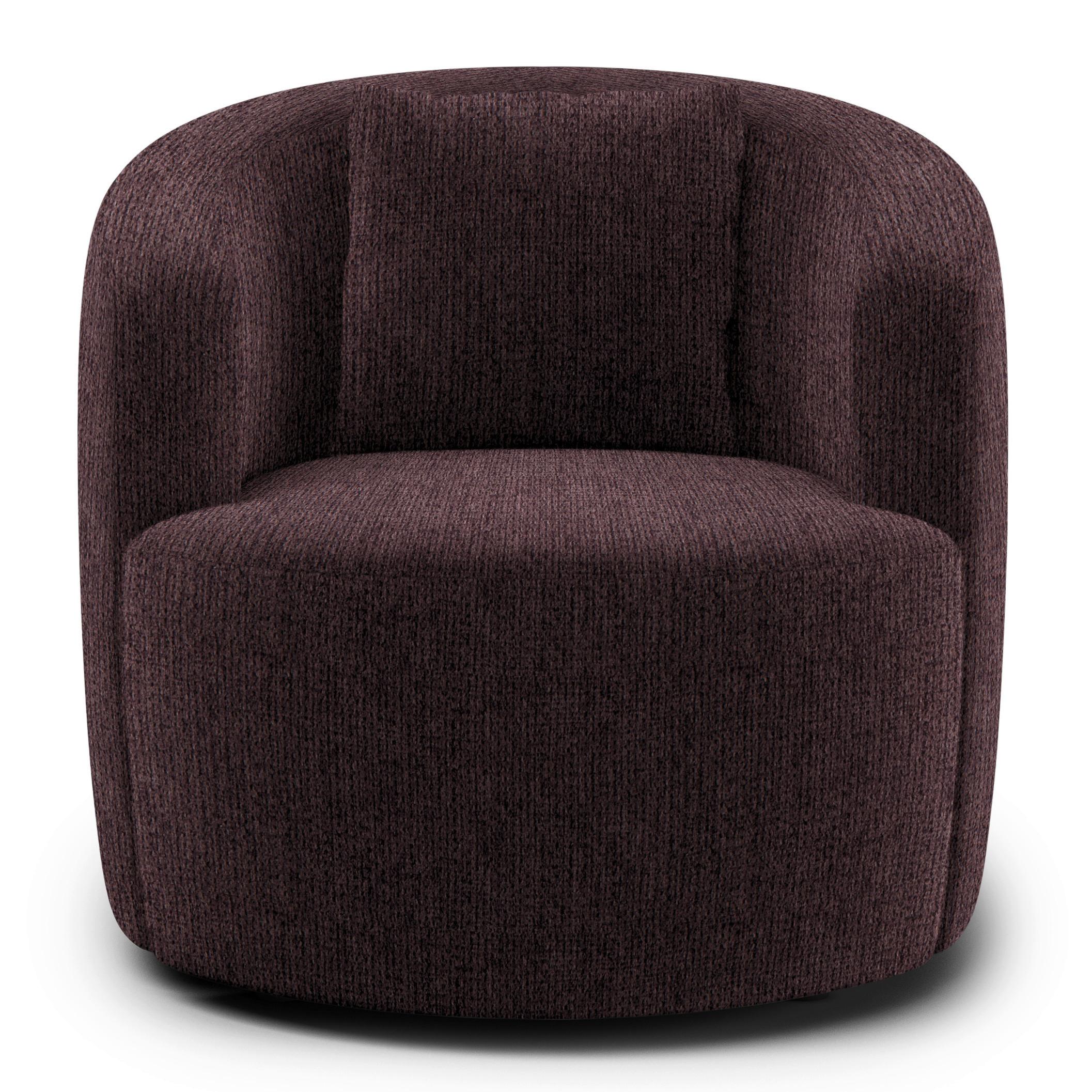 Polstersessel Pina Braun Chenille - Schwarz/Braun, Design, Textil (81/74/81cm) - Livetastic