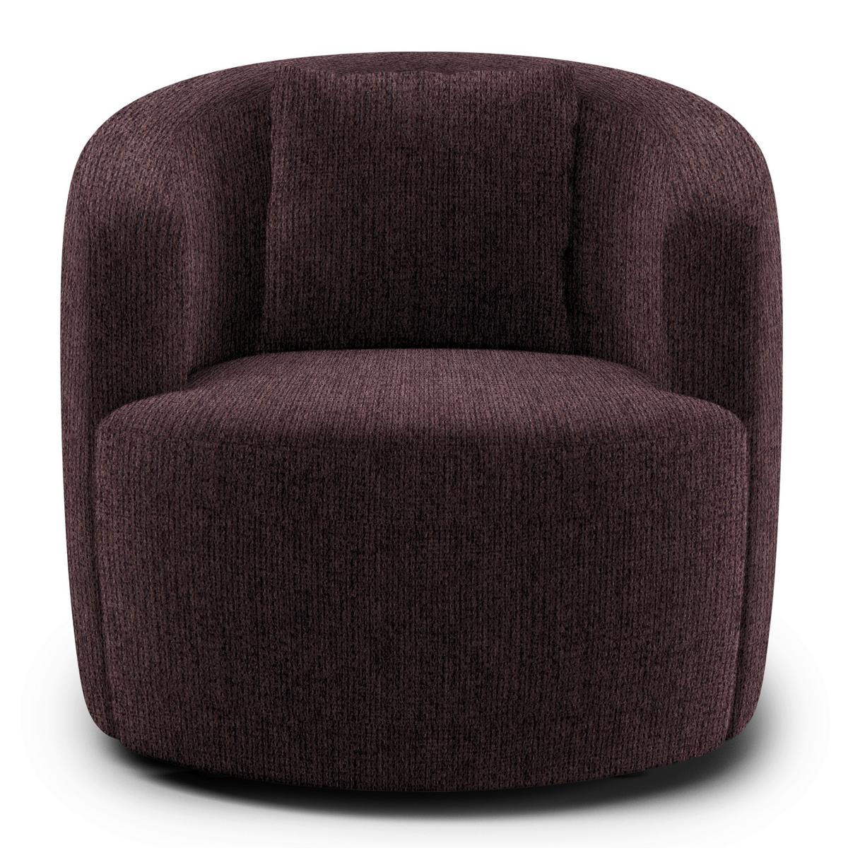 Polstersessel Pina Braun Chenille - Schwarz/Braun, Design, Textil (81/74/81cm) - Livetastic