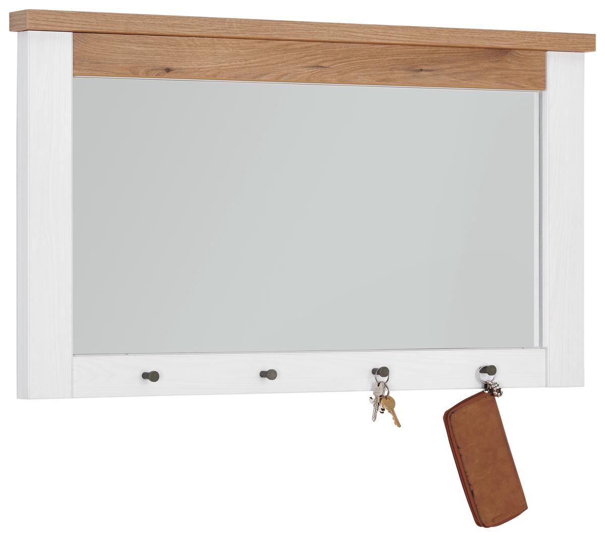 Spiegel Rovigio Weiß/ Eiche-/Lärchefarben B: 97 cm - Eichefarben/Lärchefarben, Basics, Holzwerkstoff (97/55/6cm) - Landscape