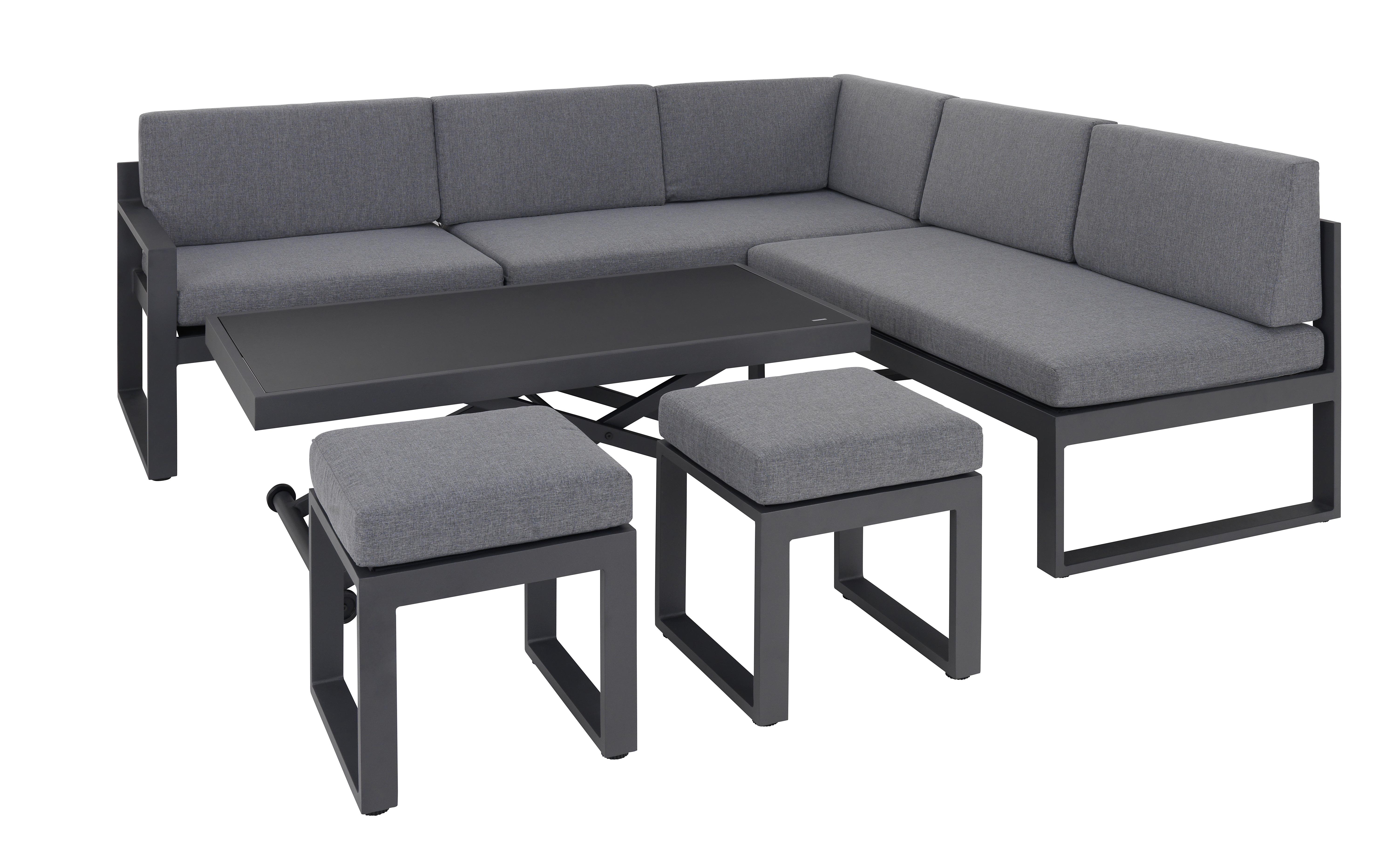 Zahradní Sedací Souprava Moskau 1 - šedá/antracitová, Moderní, kov/textil (213/200cm) - Modern Living