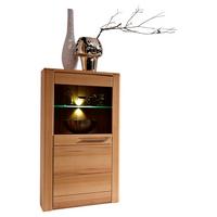 Vitrine Nature Plus B: 60 cm teilmassiv mit Led Buchefarben - Buchefarben/Kernbuche, Basics, Holz/Holzwerkstoff (60/127/40cm) - Livetastic