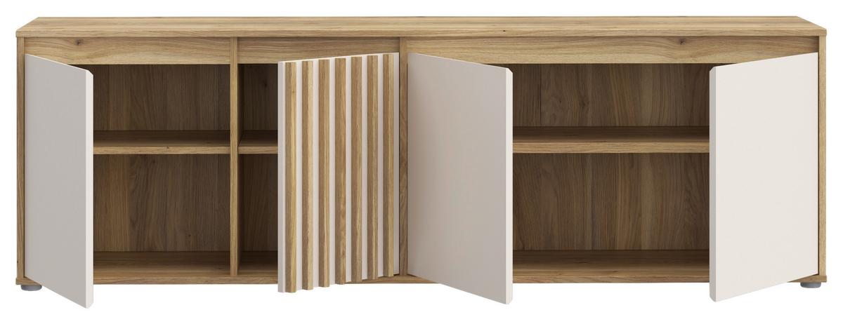 Tv Elem Eliston - tölgyfa színű/homokszínű, Natur, műanyag/faalapú anyag (174,3/56,1/41,5cm) - Modern Living