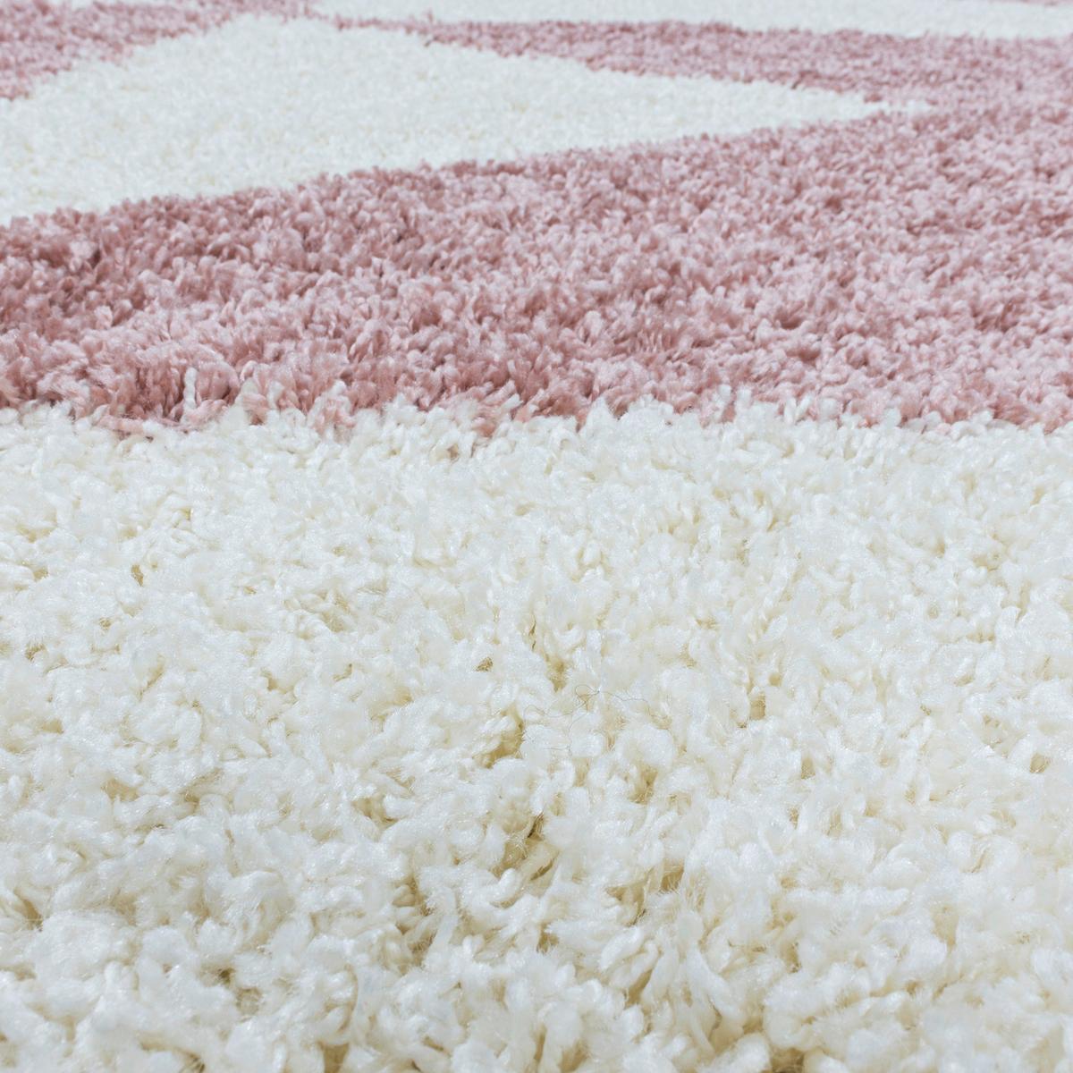 Hochflor Teppich Rosa Naturfaser Tango 280x370 cm - Rosa, Design, Textil (280/370cm)