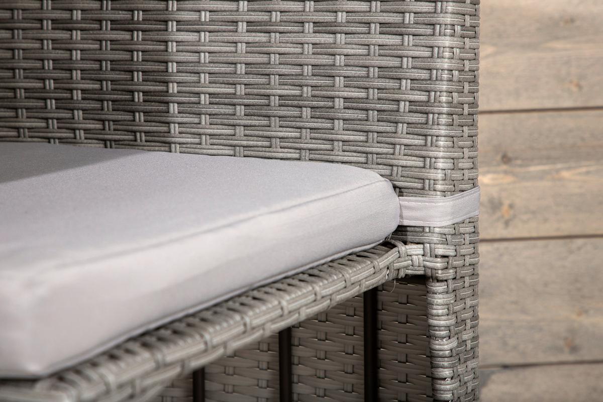 Balkonset Savanna - Schwarz/Grau, KONVENTIONELL, Kunststoff/Metall - Gardenson