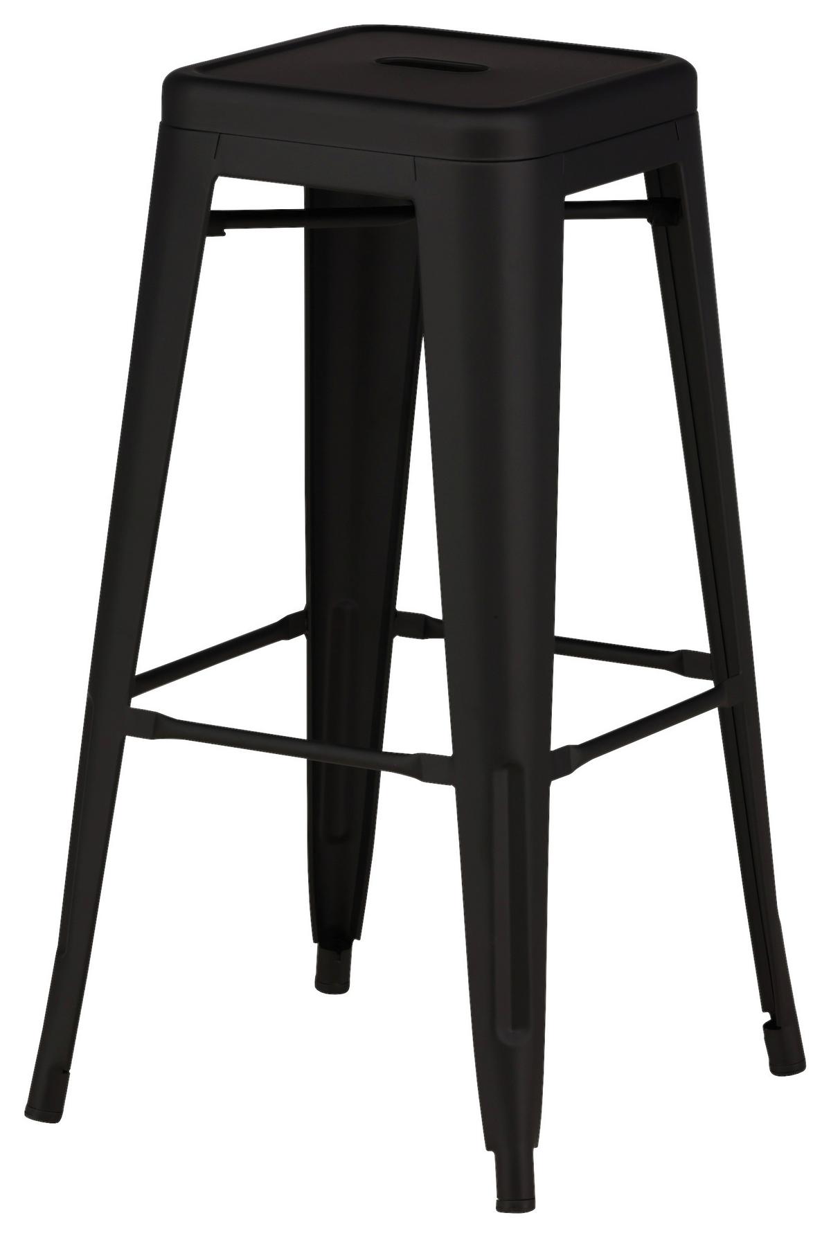 Barhocker-Set Tempe - Schwarz, Design, Metall (43/76/43cm) - Livetastic