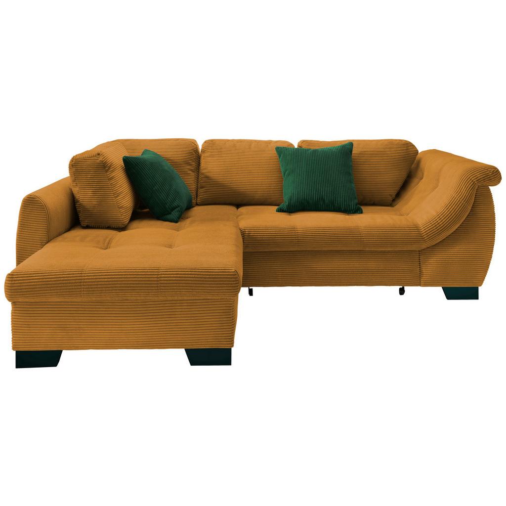 Ecksofa mit Schlaffunktion Flora Goldfarben Cord