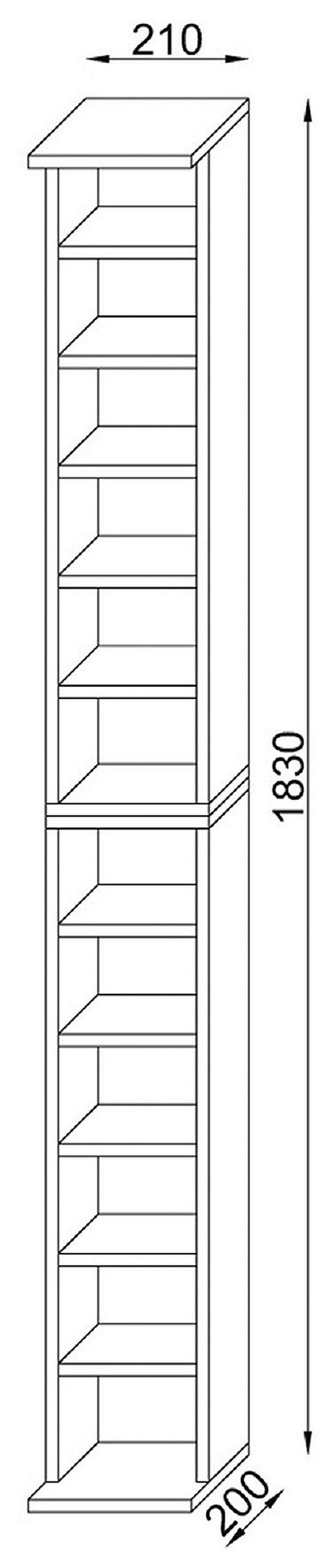 CD-Regal Bigol Anthrazit/Eiche Dekor B:21cm - Honigeiche/Anthrazit, MODERN, Holzwerkstoff (21/180/20cm) - MID.YOU