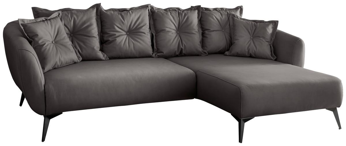 Ecksofa Baggio Anthrazit S: 277x162 cm - Anthrazit/Schwarz, MODERN, Textil (277/162cm) - Livetastic