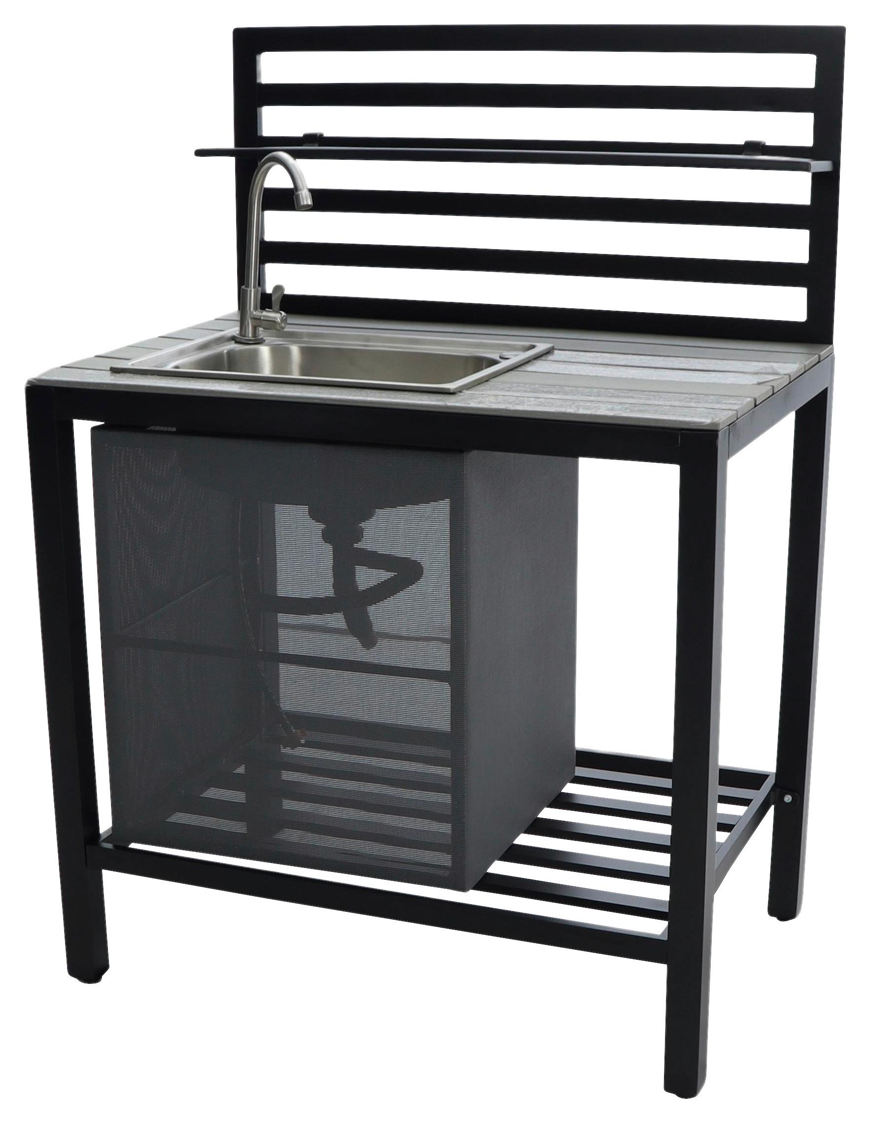 Outdoorküche Valerian - Anthrazit, MODERN, Metall (90/127/60cm) - Beldano