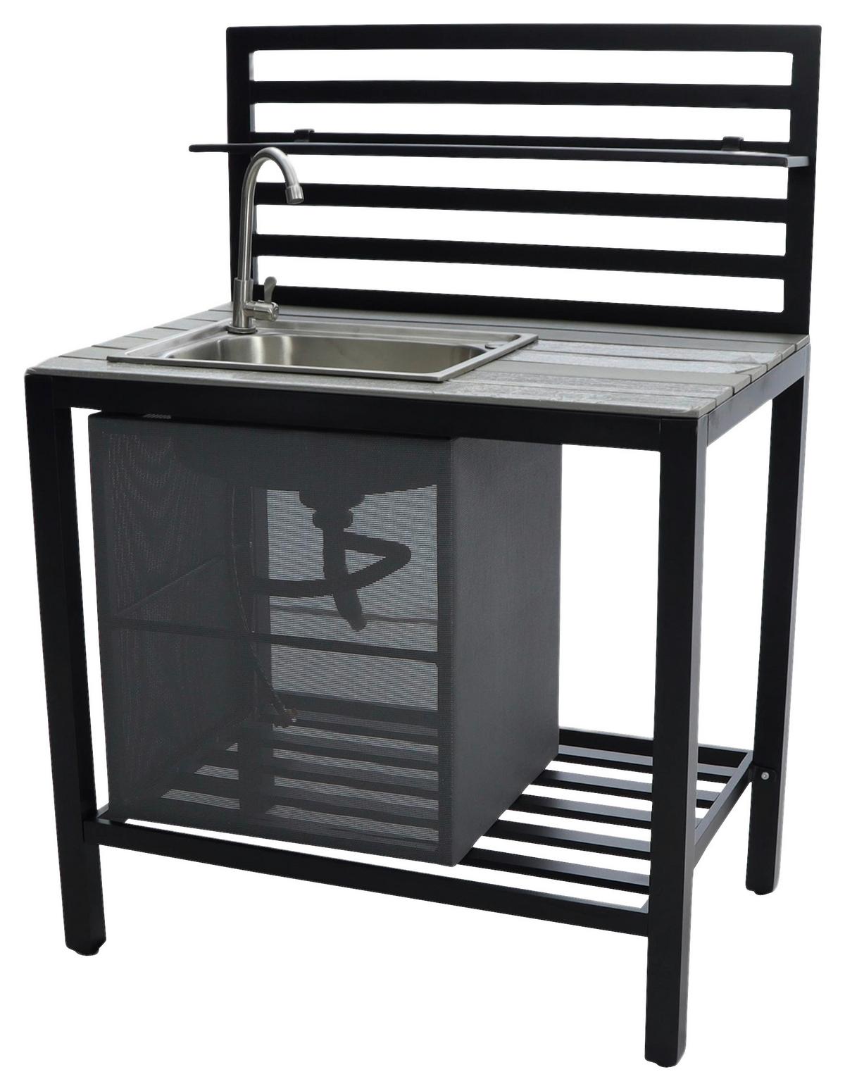 Outdoorküche Valerian - Anthrazit, MODERN, Metall (90/127/60cm) - Beldano