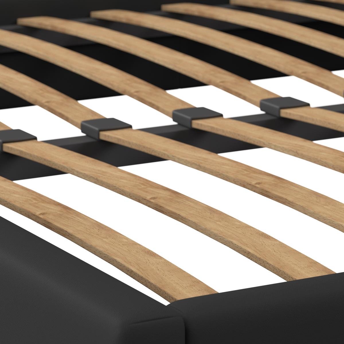 Čalouněná manželská postel FREDERICO, 180x200, černá - černá, Moderní, kov/dřevo (180/200cm) - Bessagi Home