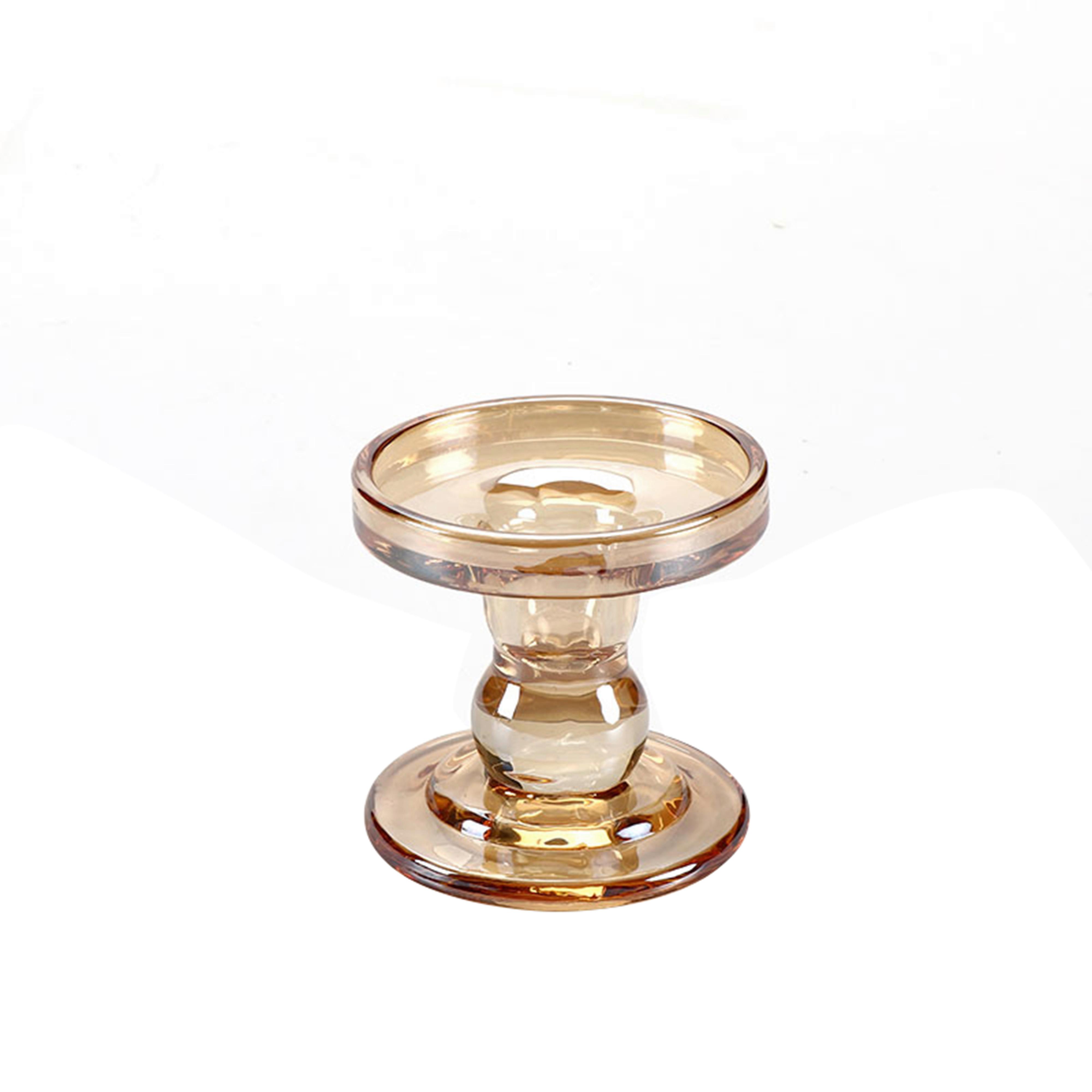 Stojan Na Sviečky Amber, V: 8,5cm - jantárová, sklo (8,5/8,5cm) - Modern Living