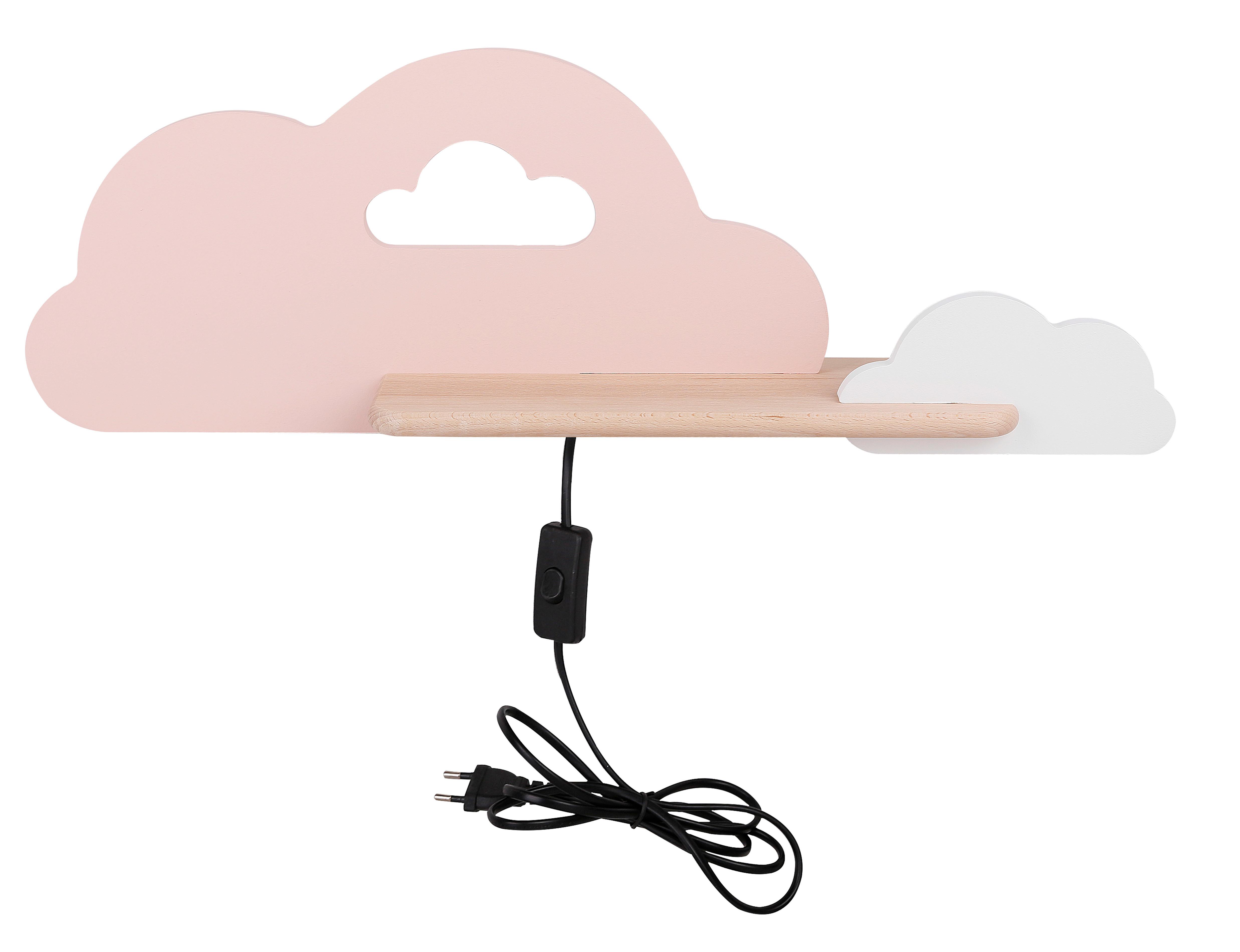 Kinderwandleuchte 21-75741 Cloud - Pink/Weiß, Basics, Holz/Holzwerkstoff (53/12/18.5cm)