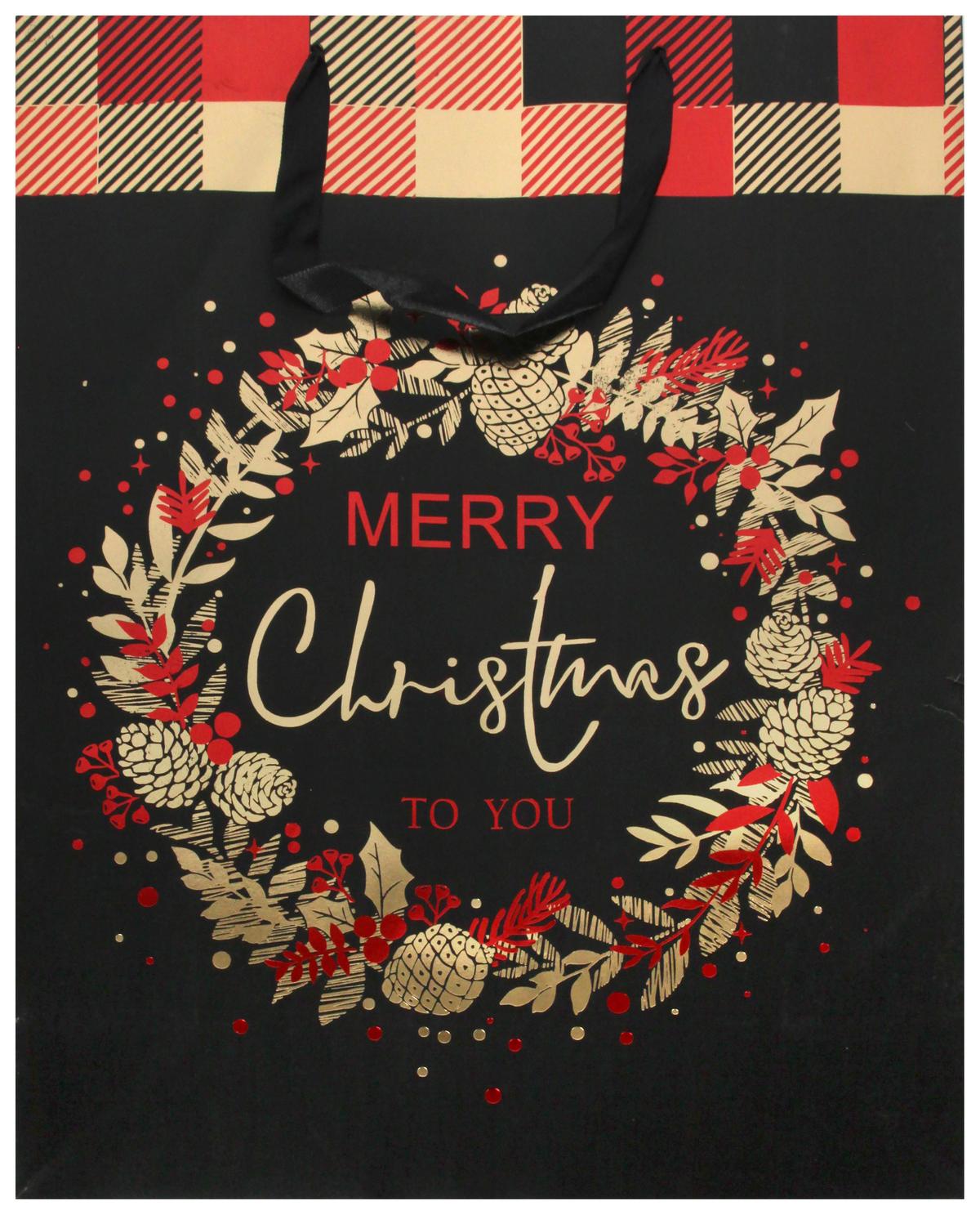 Geschenktasche Merry Christmas Xl - Multicolor, Basics, Papier (26/32/12cm)