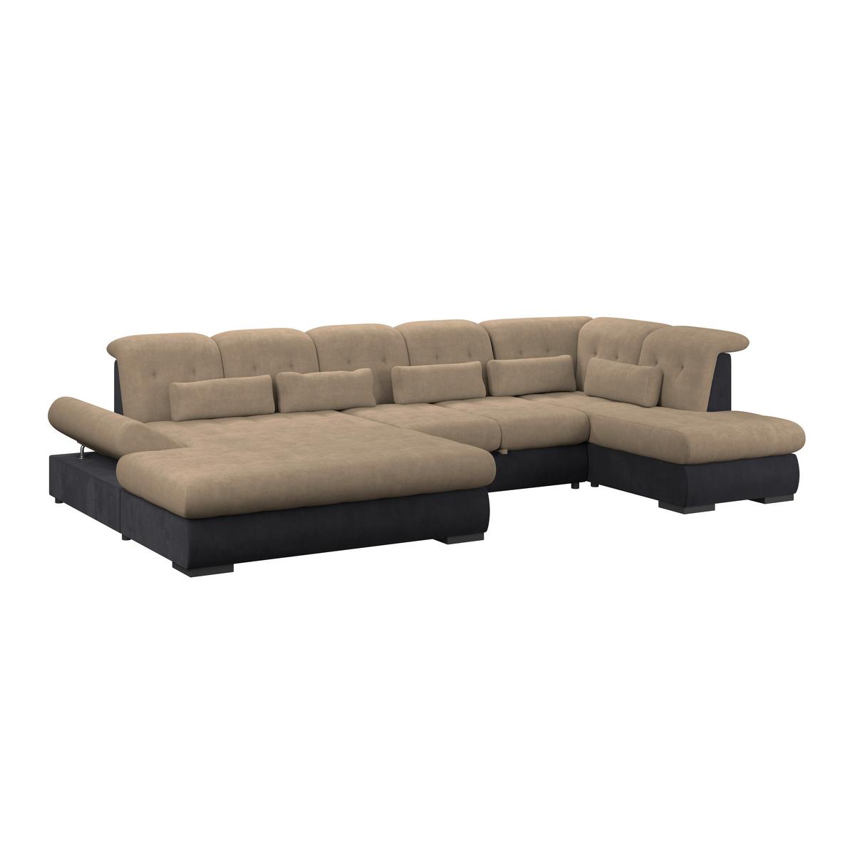Wohnlandschaft Madera Dunkelbraun S: 358x212 cm - Dunkelbraun/Anthrazit, KONVENTIONELL, Kunststoff/Textil (190/358/212cm)
