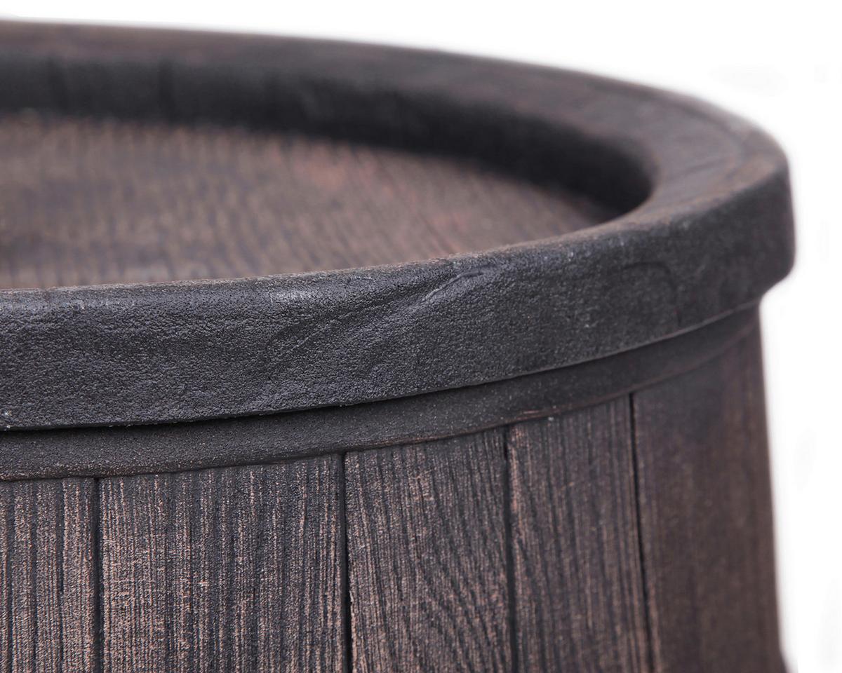 Regentonne Eichenfass Uv- Beständig mit Deckel 350 L - Schwarz/Braun, Basics, Kunststoff (88/90/88cm)