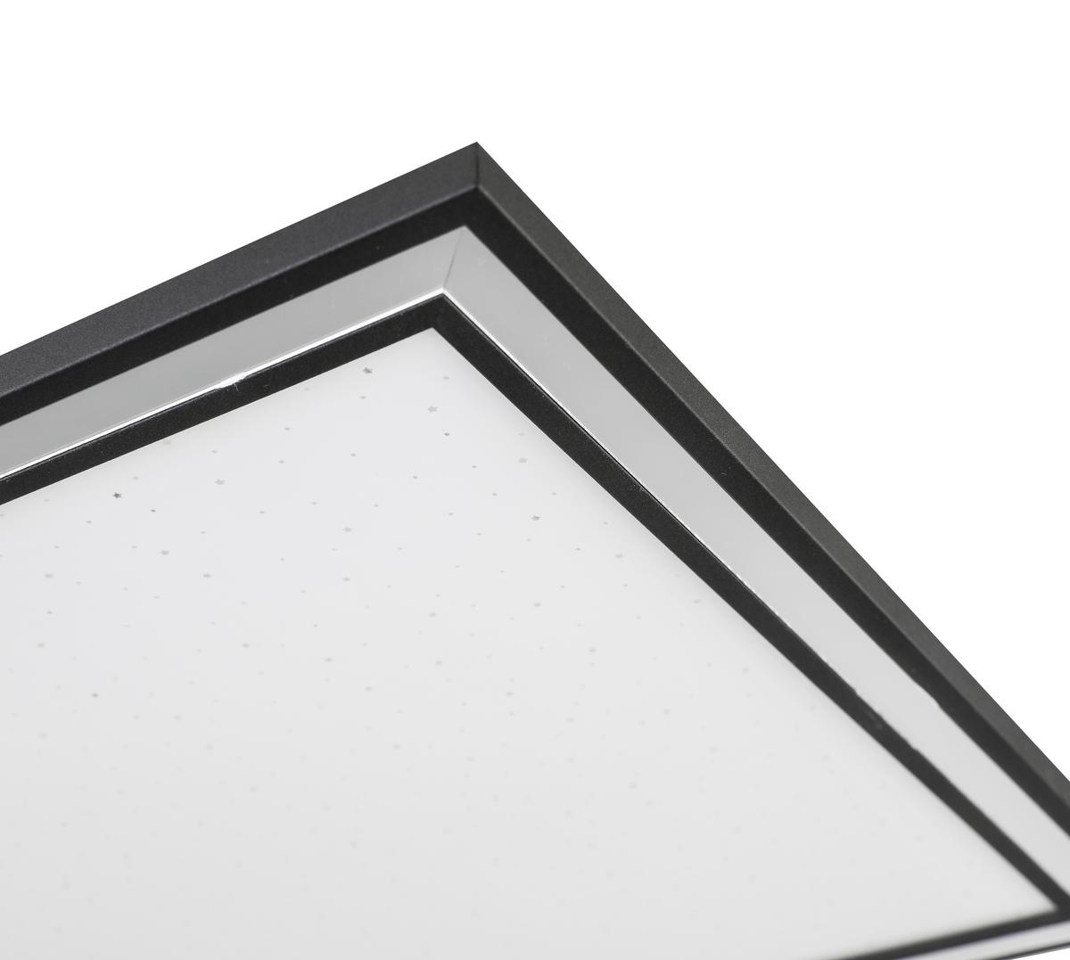 LED-Deckenleuchte Robin L: 30 cm mit Sternenhimmel - Chromfarben/Schwarz, MODERN, Kunststoff/Metall (30/30/6cm) - Luca Bessoni